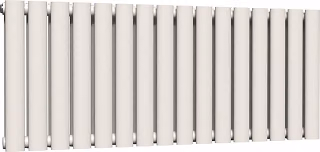 Lux Heat Oval Horizontal Double Radiator in White, W: 96.0 cm, H: 40.0 cm