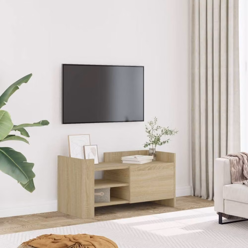 Berkfield Home Sonoma Oak TV Cabinet in Light Tan, W/D/H: 80 x 35 x 40 cm – 2