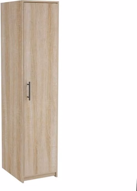 MMT Furniture Designs FLAVORA Single Door Wardrobe in Oak Brown, H 180 cm x W 52 cm x D 40 cm