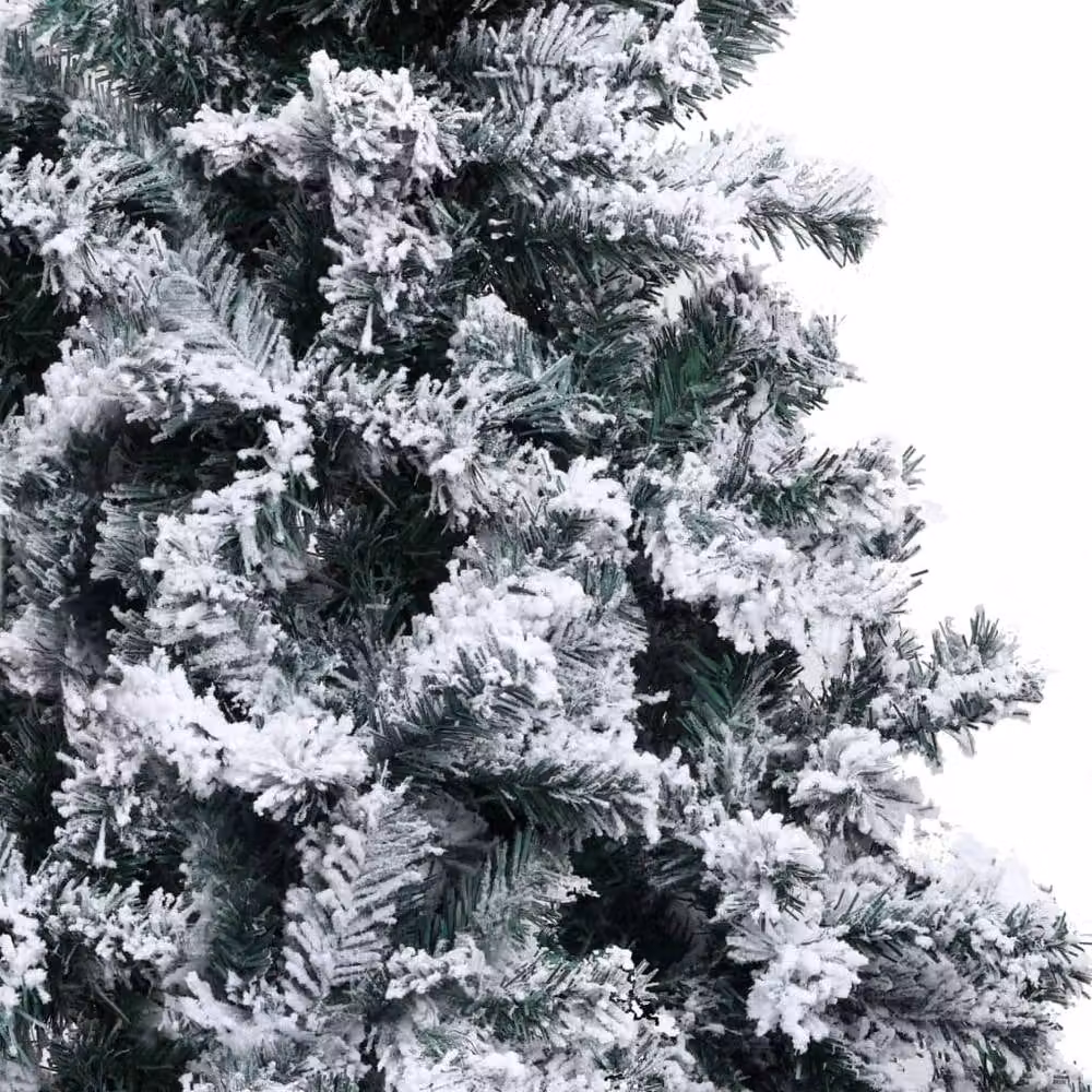 Berkfield Home Artificial Flocked Snow Christmas Tree in Green and White, Height: 180 cm – 3