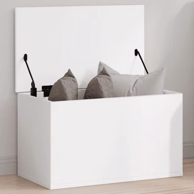 Berkfield Home White MDF Storage Box with Removable Lid, W/D/H: 60 x 35 x 35 cm