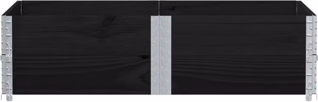 Berkfield Home Black Wooden Raised Bed Planter with Galvanised Steel Liner W: 100 cm, D: 100 cm, H: 41 cm