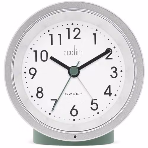 Acctim Caleb Analogue Smartlite Crescendo Alarm Clock in Green and Silver – 1