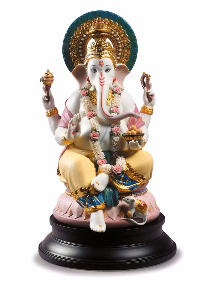 Lladró Lord Ganesha Limited Edition Multicolour Porcelain Sculpture