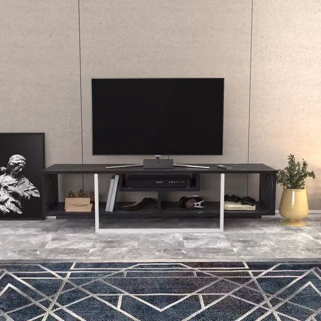 Decorotika Astona Minimalist TV Unit in Dark Grey for TVs up to 65 inch