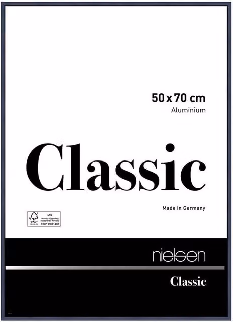 Nielsen Design Classic Round Single Picture Frame in Blue with Metal and Glass Front, W: 50 cm – 1