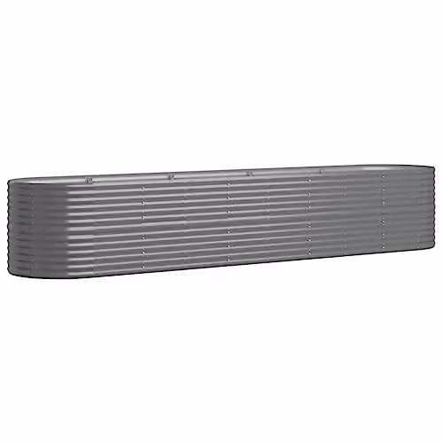 vidaXL Grey Galvanised Steel Garden Raised Bed W/D/H: 368 x 80 x 68 cm – 1