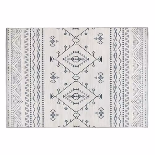 Phoenox Textiles Limited Origins Washable Nomad Rug, Boho Style, Black and White, W: 120 cm, L: 170 cm – 1
