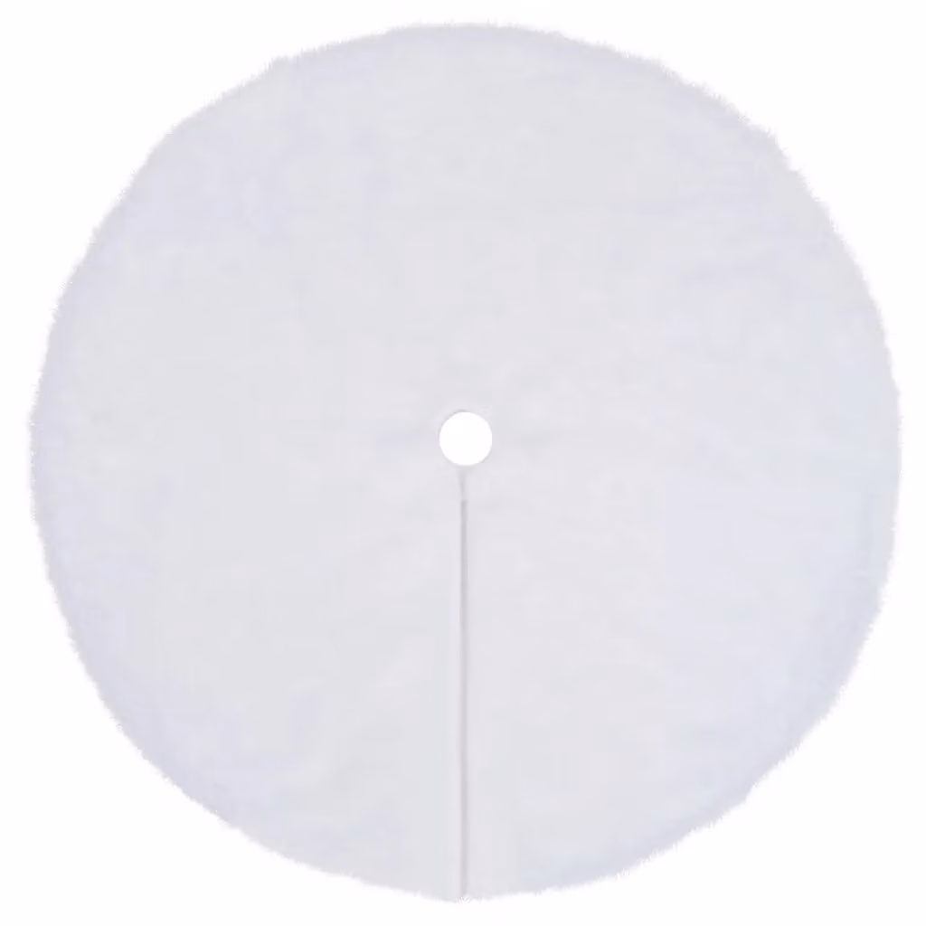 Berkfield Home White Faux Christmas Tree Skirt, Diameter: 122 cm – 2