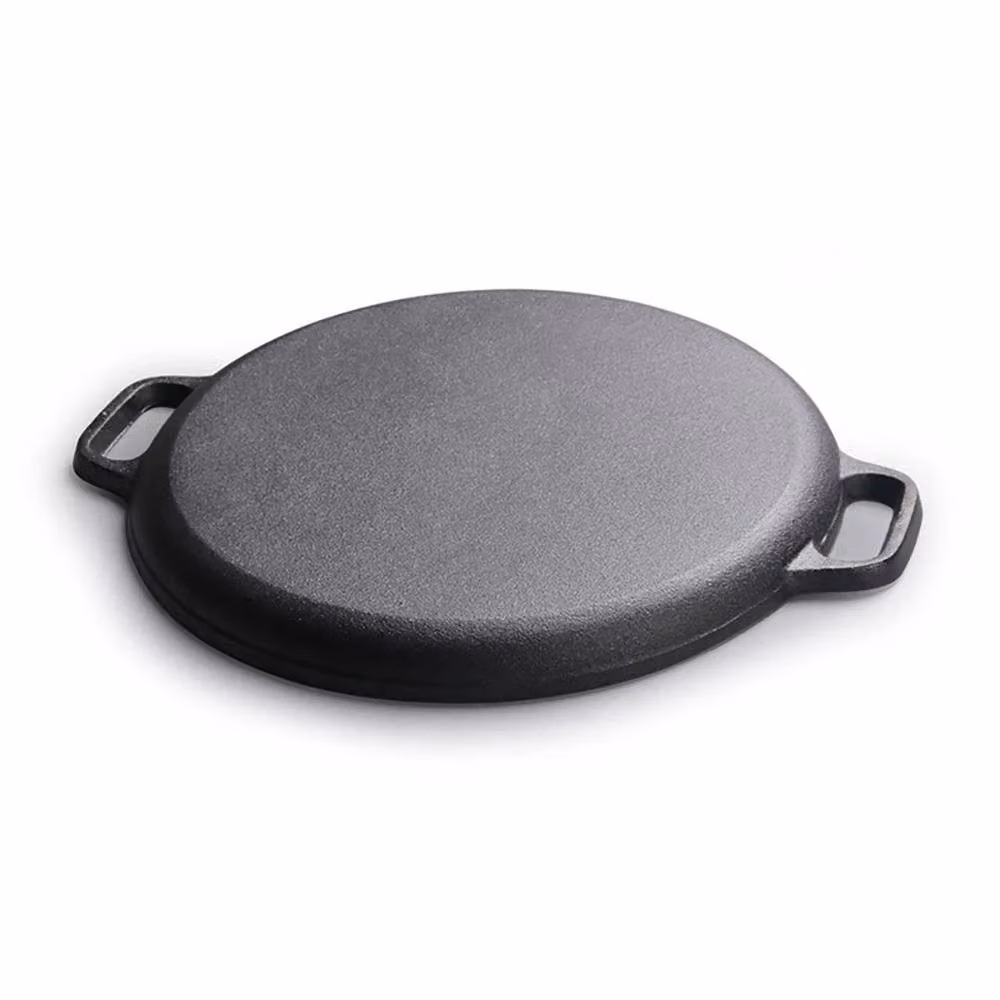 FLAVORA Black Uncoated Cast Iron Frying Pan, 27.5 cm – 2