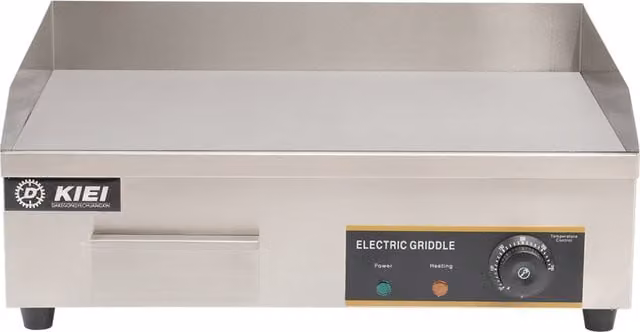 Livingandhome Commercial Electric Griddle Hot Plate Kitchen BBQ Grill, Silver Stainless Steel