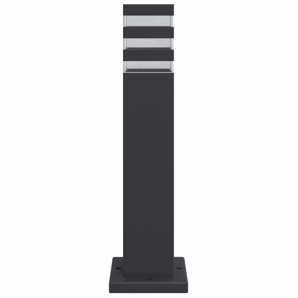 Berkfield Home Set of 3 Black Aluminium Outdoor Floor Bollard Lamps, Height: 50 cm – 3