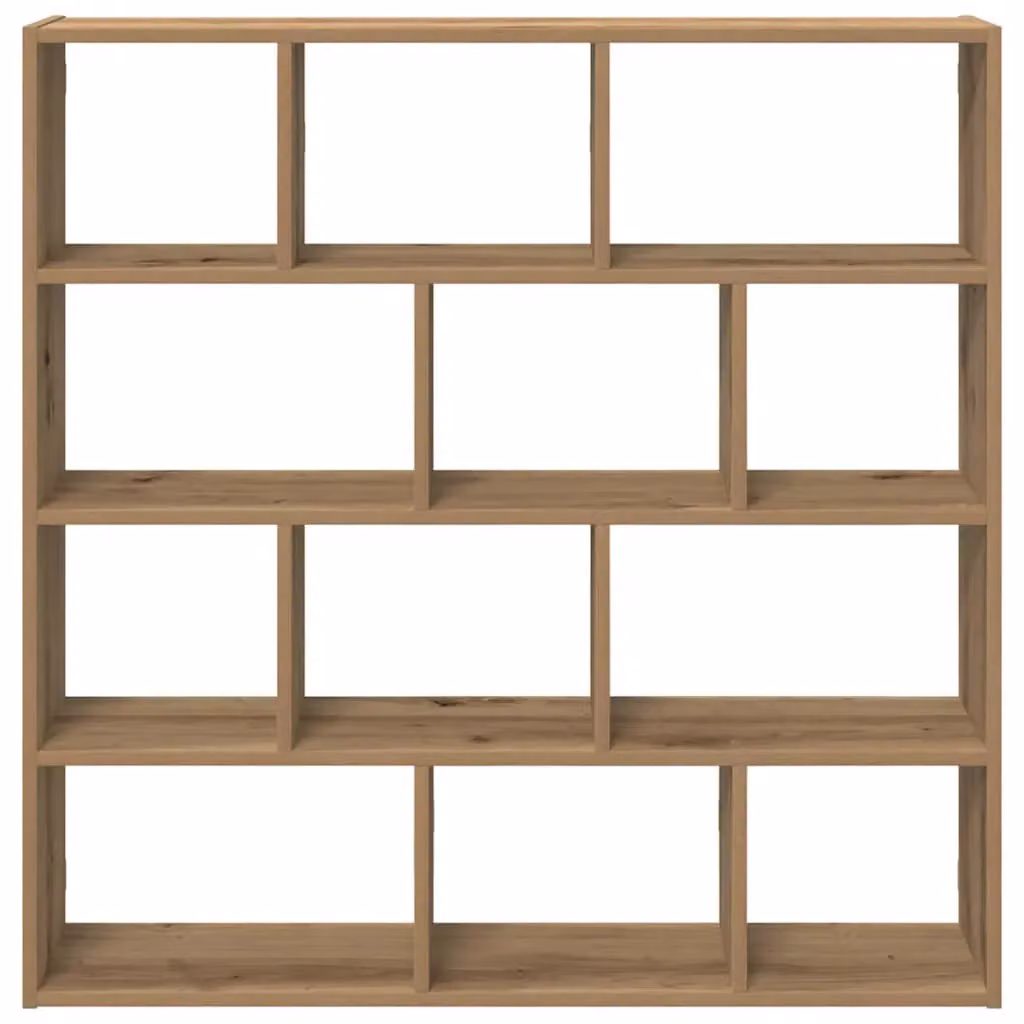 Berkfield Home Wall Mounted 12 Compartment Cube Shelf in Artisan Oak Brown – 3