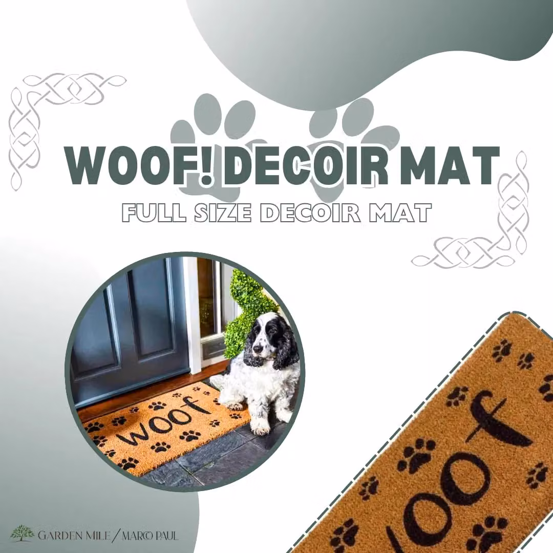 Marco Paul Woof Non Slip Coir Door Mat, Brown and Multicolour, W: 75.0 cm, D: 45.0 cm – 4