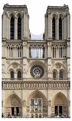 Star Cutouts SC1358 Notre Dame French Cathedral Large Multicolour Cardboard Cutout