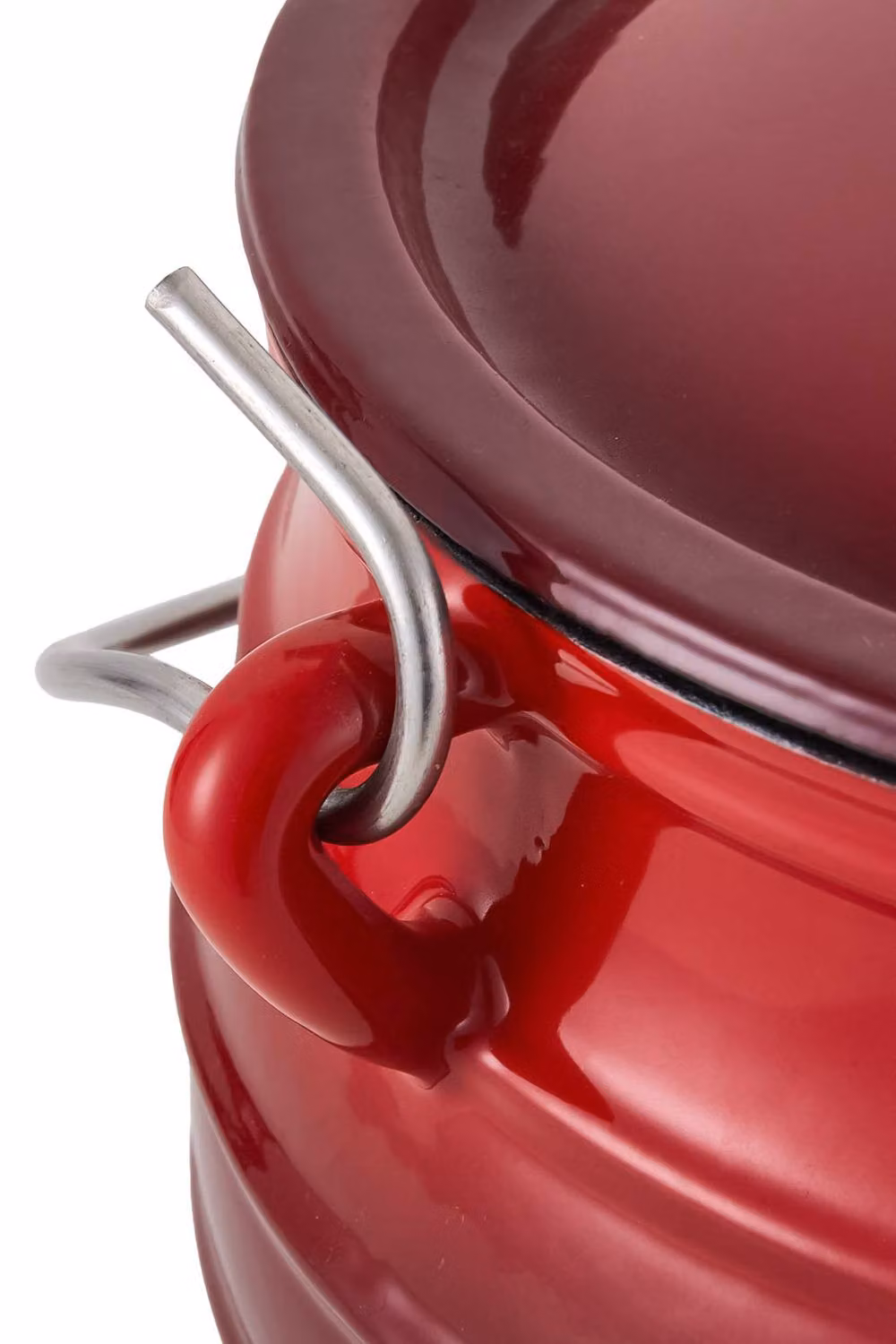Garden Sanctuary Red Enamelled Cast Iron Cauldron with Lid and Three Legs, 8L – 5