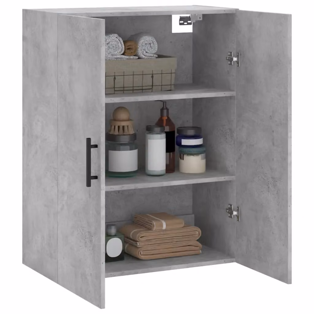 Berkfield Home Wall Mounted Cabinet in Concrete Grey, W/D/H: 69.5 x 34 x 90 cm – 3