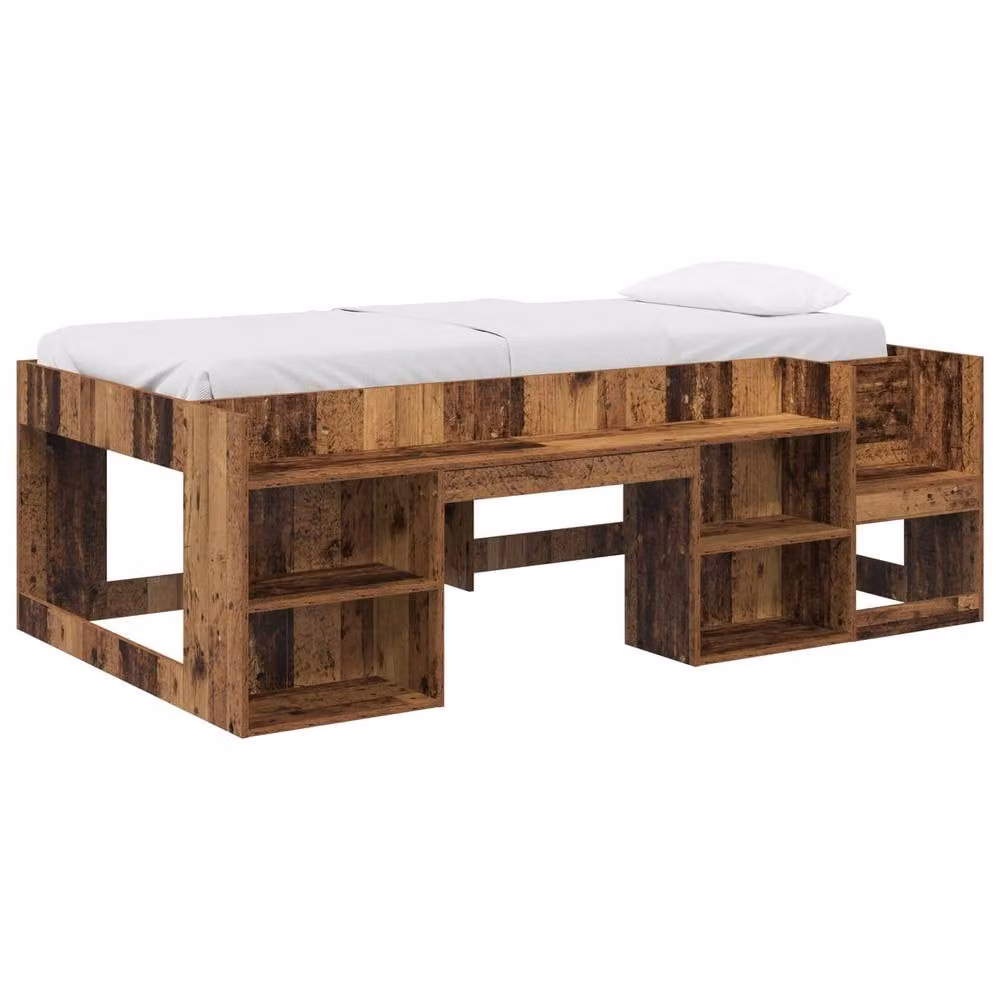 Berkfield Home Kids Bed Frame with Storage in Brown, W/D/H: 90 x 190 cm – 2