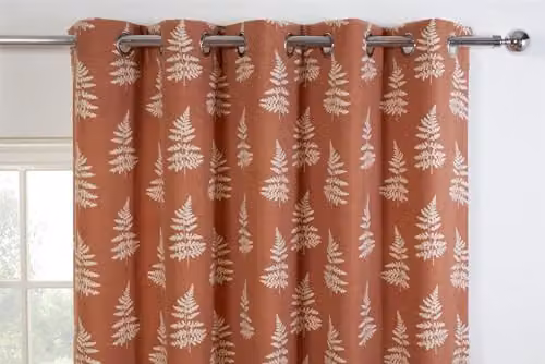 Sundour Esher Floral Eyelet Curtains in Orange, Width: 117 cm, Drop: 137 cm – 3