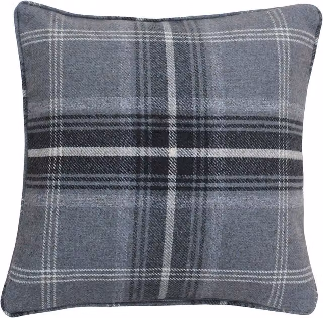 Paoletti Aviemore Tartan Grey Polyester Filled Square Cushion