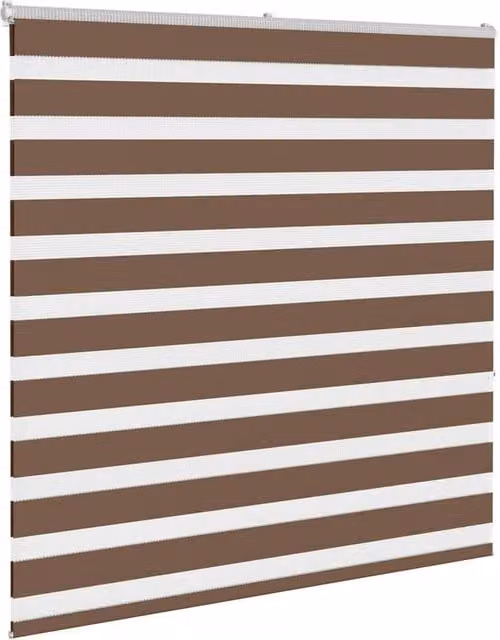 Berkfield Home Elegant Zebra Blind in Brown, W: 140 cm, H: 150 cm, Polyester Fabric