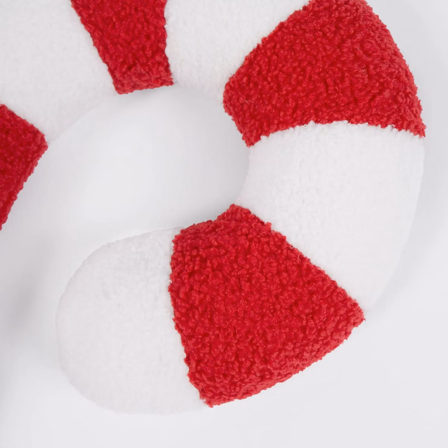 OHS Red Candy Cane Christmas Festive Plush Fleece Bolster Cushion – 2