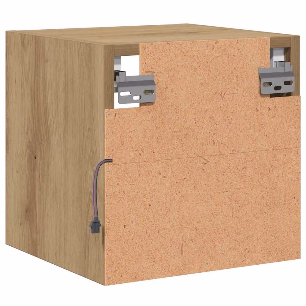 Berkfield Home TV Wall Cabinet with LED Lights in Artisan Oak Brown, W/D/H: 30 x 28.5 x 30 cm – 5