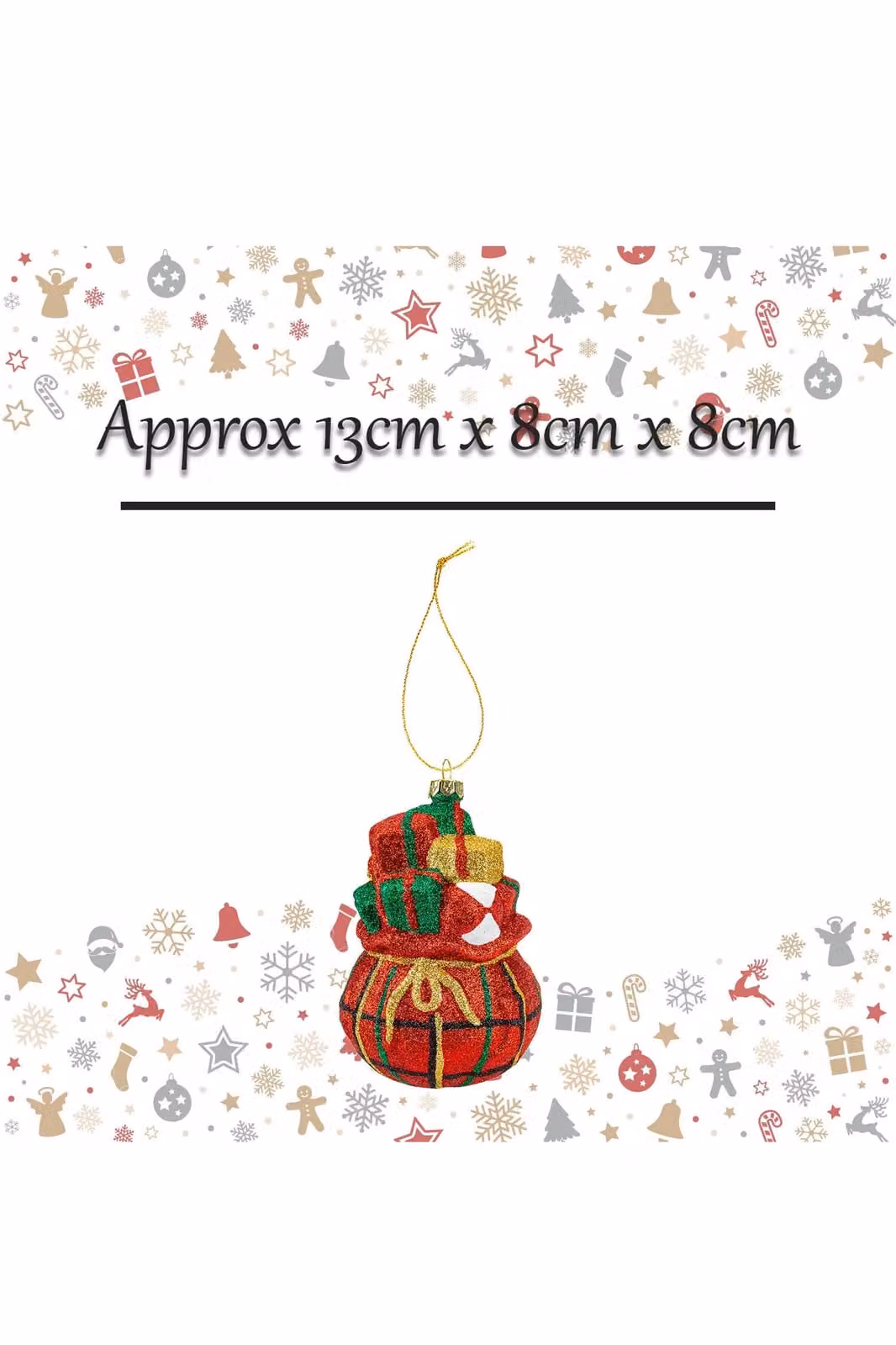 VFM e-Store Red Christmas Santa Sack Ornament W/D/H: 13 x 8 x 8 cm – 2