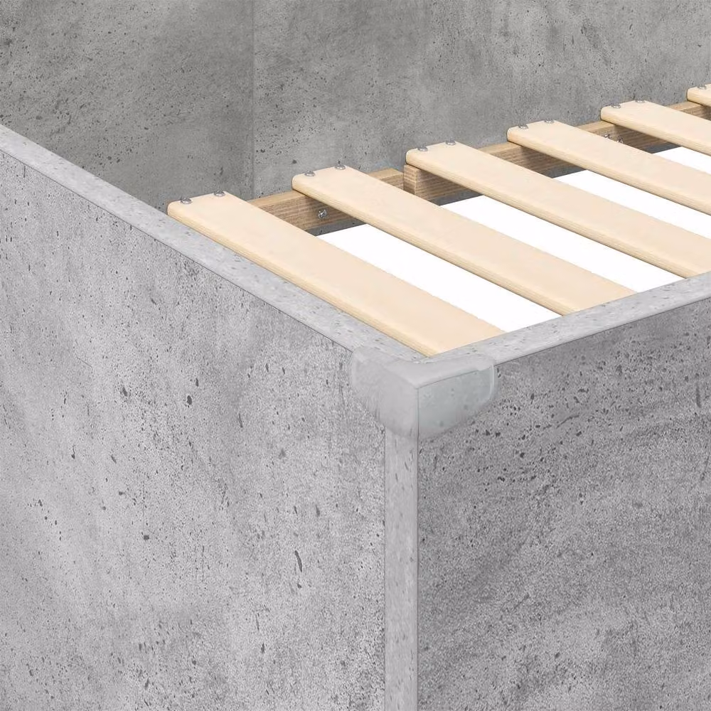 Berkfield Home Loft Bed Frame with Desk and Storage in Concrete Grey, W/D/H: 190 x 90 x 175 cm – 3