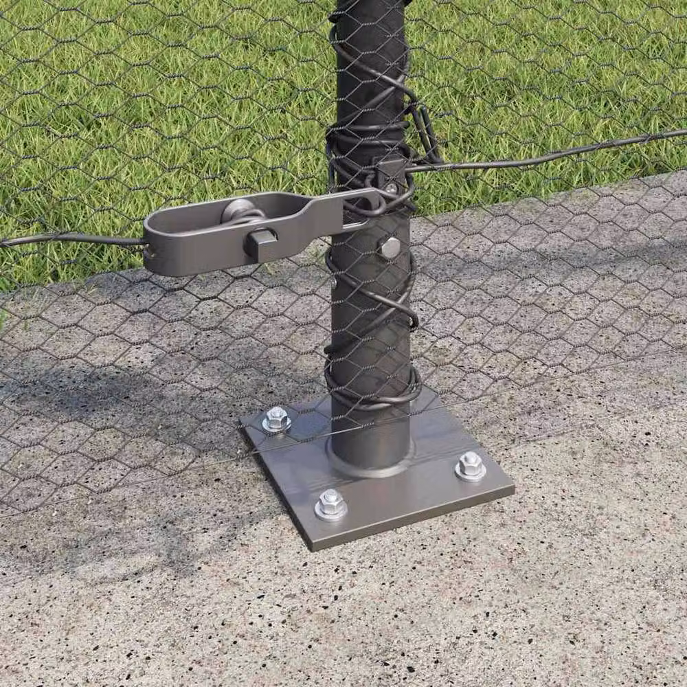 Berkfield Home Grey Powder-Coated Steel Hexagon Fence, H: 1.6 m x W: 10 m – 3