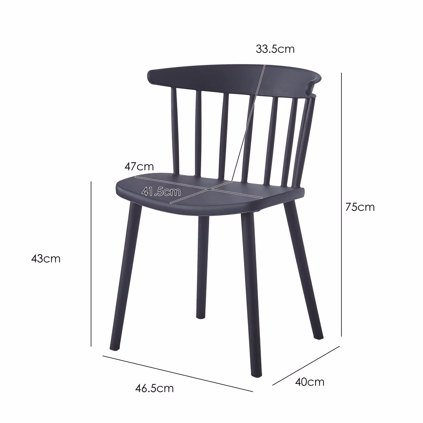 Nordlys Set of 4 Black Indoor Outdoor Dining Chairs with Armrests – 3