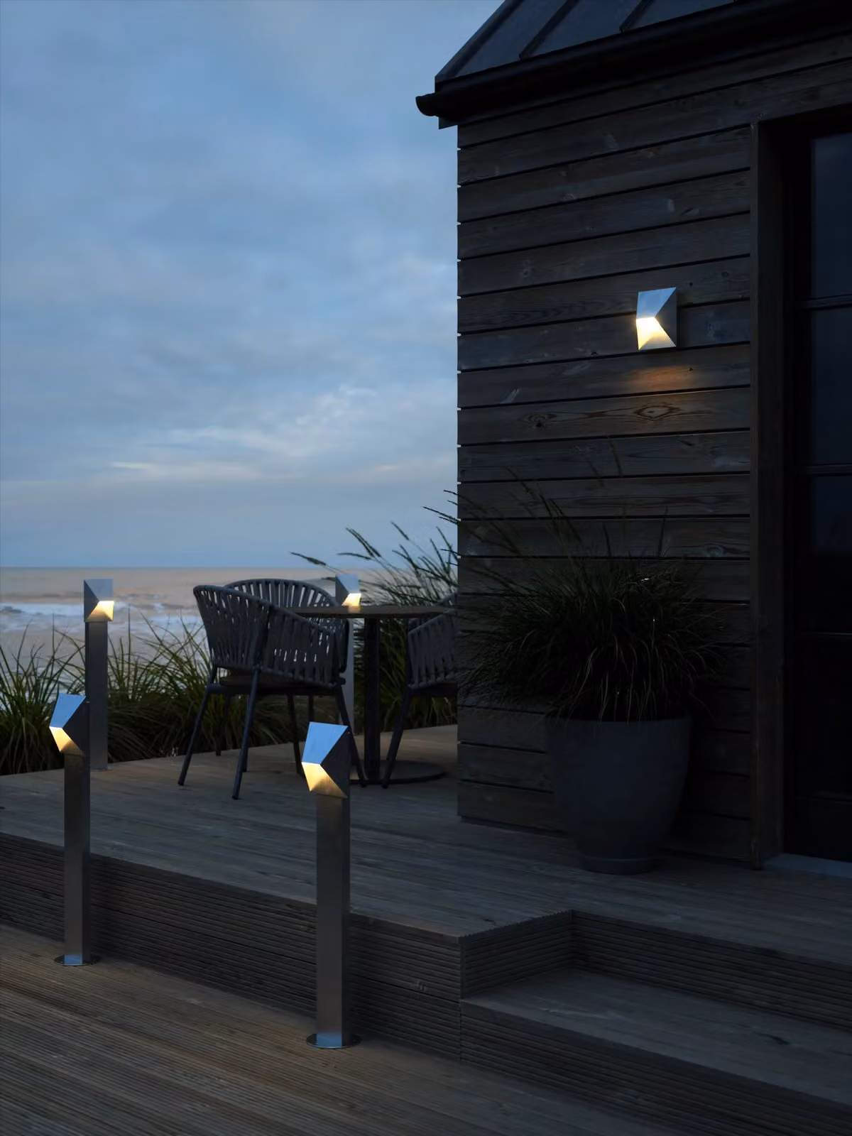 Nordlux Pontio Modern Outdoor Wall Light in Silver Galvanised Steel with GU10 Socket, IP54 Rated – 2