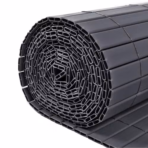 True Products Artificial Bamboo PVC Garden Fence Privacy Screening, Grey, W: 400 cm, H: 200 cm – 2