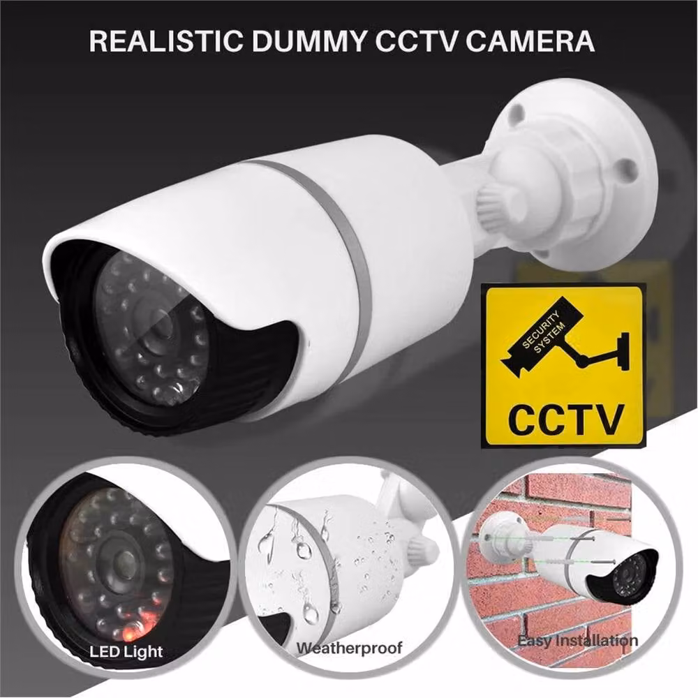 Nordara White Dummy Bullet CCTV Surveillance Camera with Flashing LED – 4
