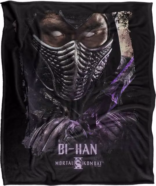 Warner Bros. Mortal Kombat 2 Bihan Portrait Super Soft Fluffy Polyester Throw Blanket, Multicolour, Extra Large – 1