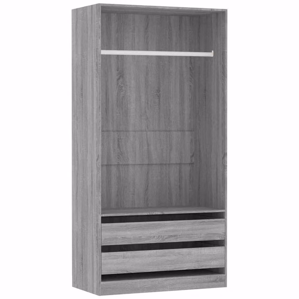 Berkfield Home Sonoma Wardrobe in Grey with Integrated Drawers, W/D/H: 100 x 50 x 200 cm – 3