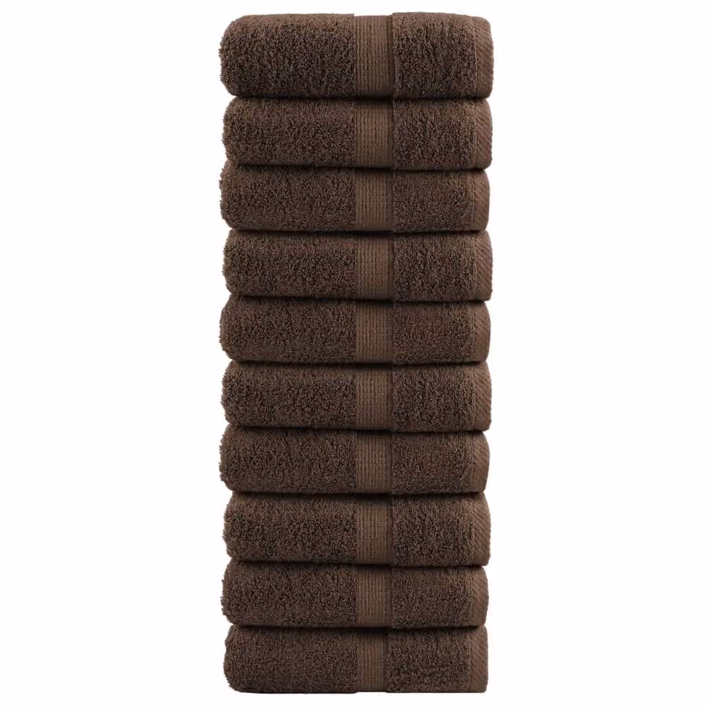 Berkfield Home SOLUND Premium Soap Towels, Brown, 10pcs, W: 30 cm x D: 30 cm, 600gsm – 2