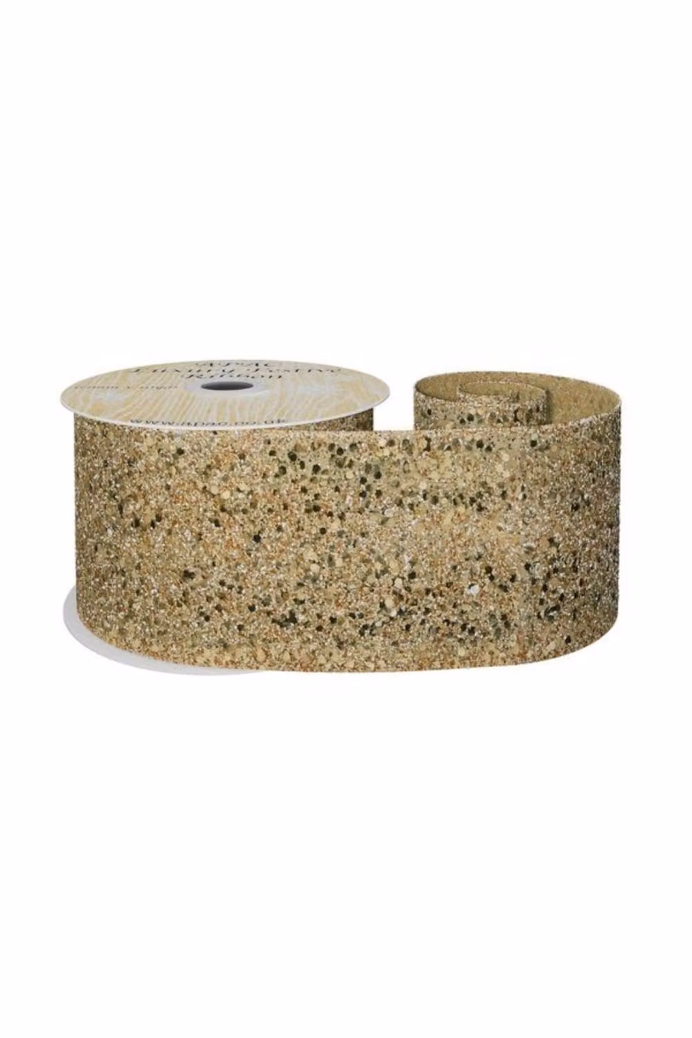 KDMD Gold Glitter Wired Ribbon, Width: 6.3 cm, Length: 10 yds – 2