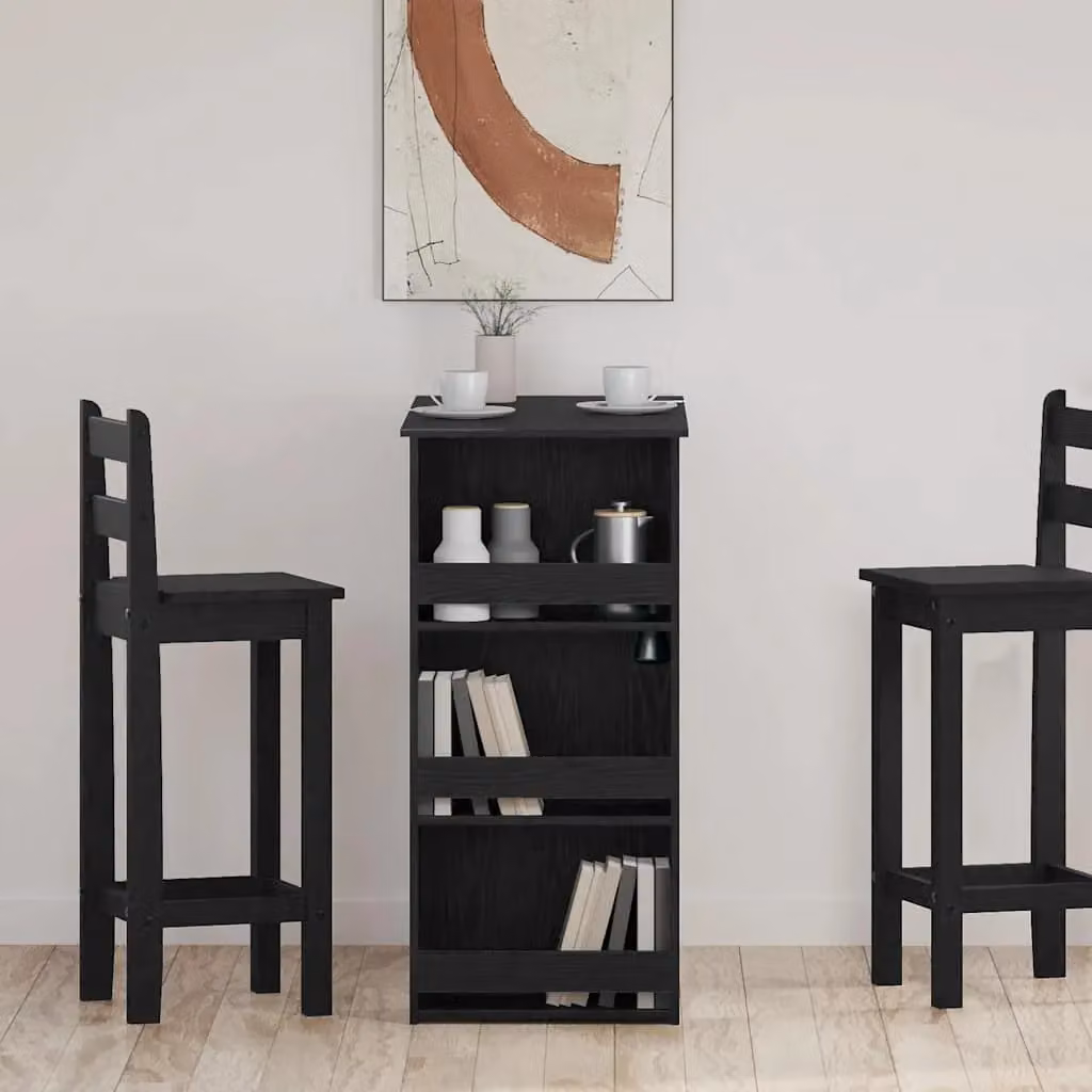 Berkfield Home Bar Table with Storage Rack in Black Oak, W: 102 cm, D: 50 cm, H: 103.5 cm – 2