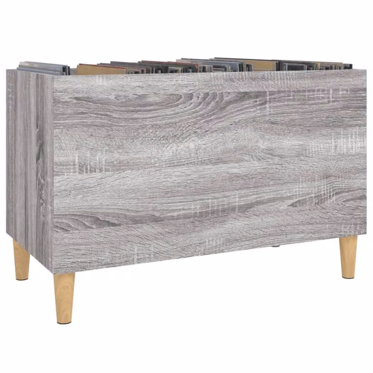 Berkfield Home Record Cabinet in Grey Sonoma, W/D/H: 74.5 x 38 x 48 cm