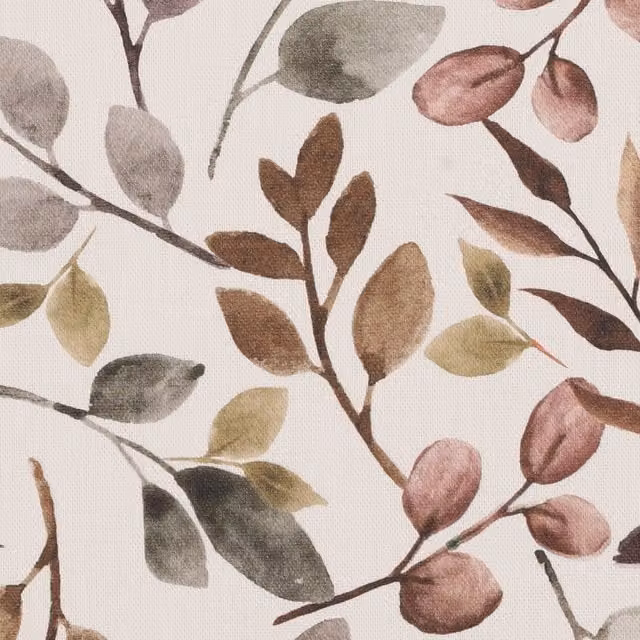 ANTE DECOR Lecco Floral Cotton Fabric in Rust and Beige
