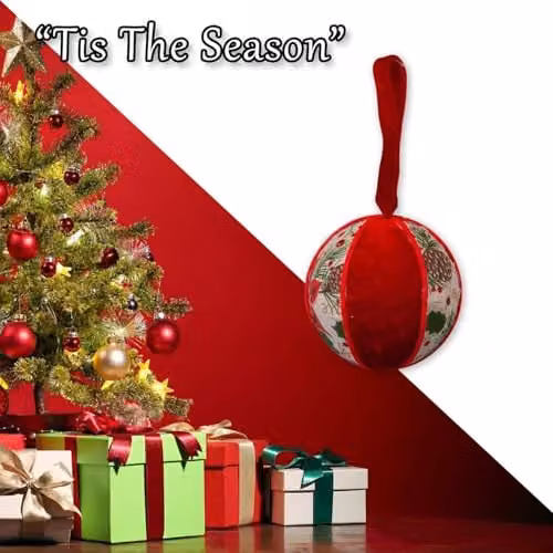 VFM e-Store Red Christmas Hanging Bauble Decoration, W/D/H: 18 x 18 x 10 cm – 6