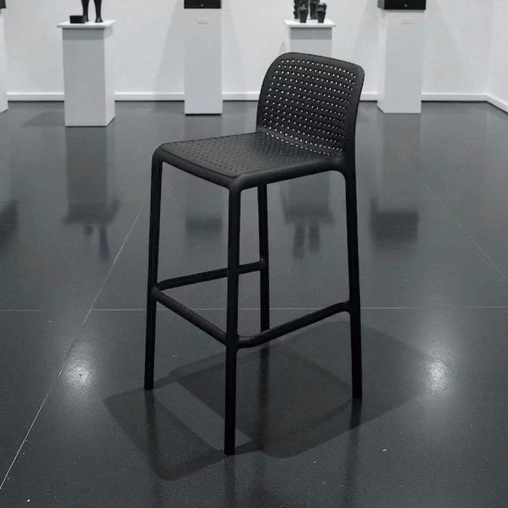 PAWNORA Set of 4 Modern Matt Black Stacking Bar Stools – 2