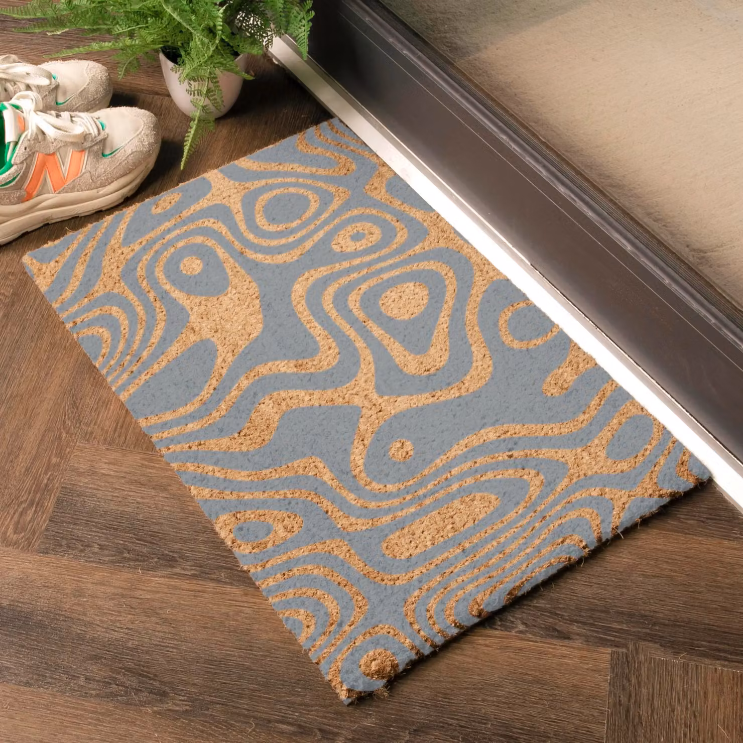 Artsy Mats Grey Doodle Paint Swirls Doormat, W 60 cm x D 40 cm – 2
