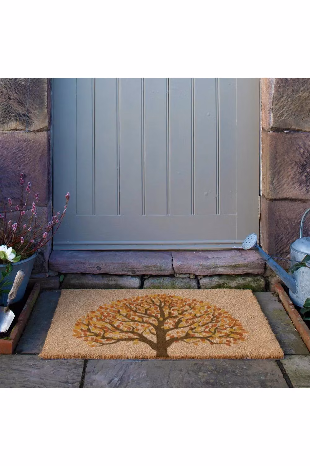 Artsy Mats Autumnal Tree of Life Coir Doormat in Brown, W/D: 90 x 60 cm – 2