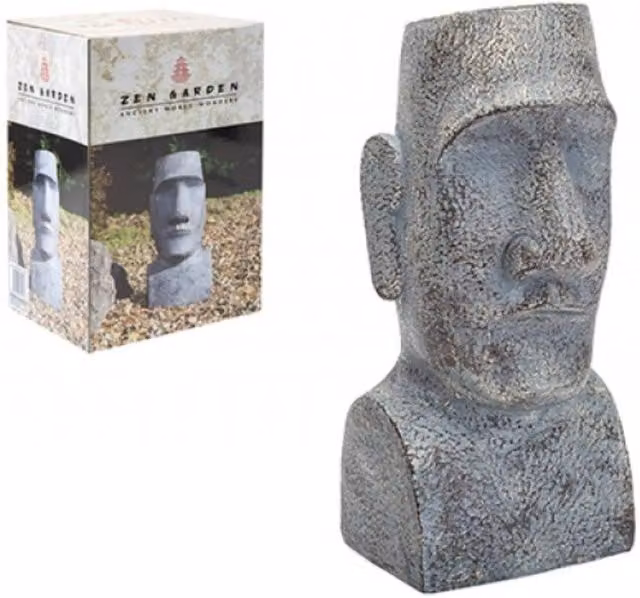 KDMD Easter Island Head Sculpture in Gold and Grey