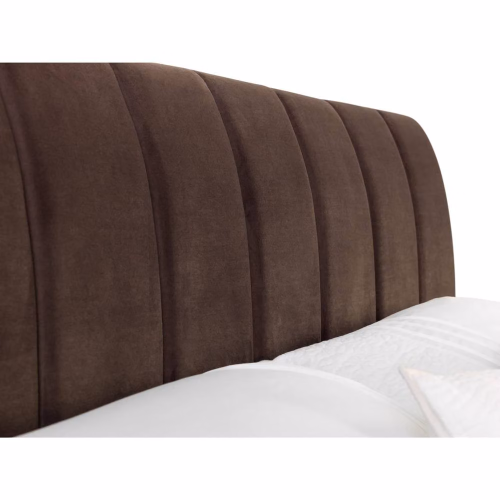 Cheshire Premium Pecan Upholstered Bed in Brown, W/D/H: 150 x 200 cm – 5