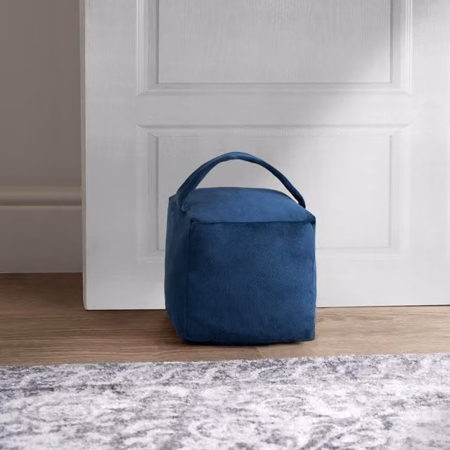 OHS Matte Velvet Heavy Door Stops in Navy Blue