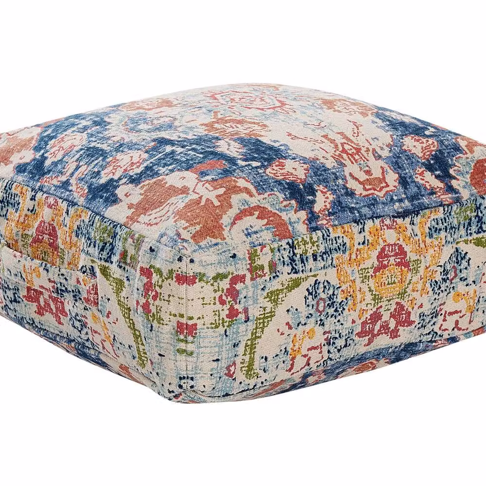 Wyld and Coco Multicolour Cotton Square Floor Cushion with Removable Washable Cover, W/D/H: 50 x 50 x 50 cm – 2