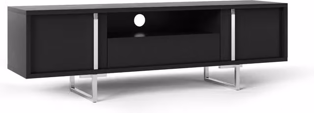 Alphason Gallium Modern Metal TV Stand in Matt Black